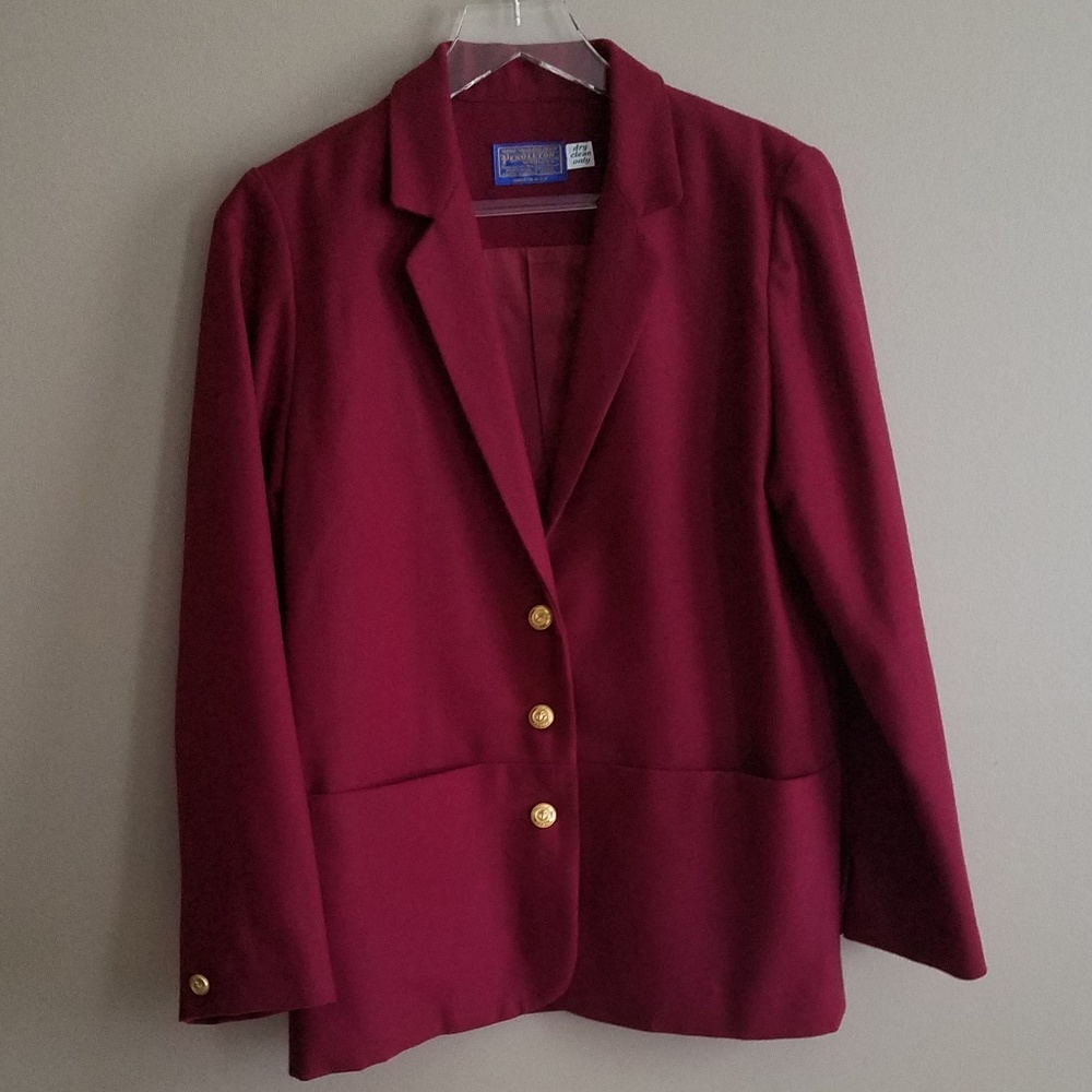 Classic Pendleton Red 3 Button Blazer - Size 8-10 - image 1